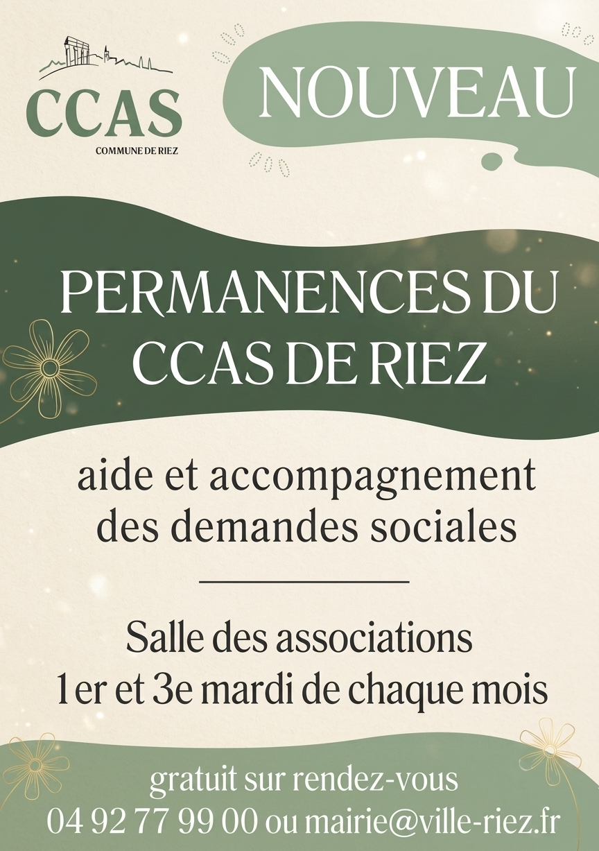 affiche CCAS riez avec effets de lumières