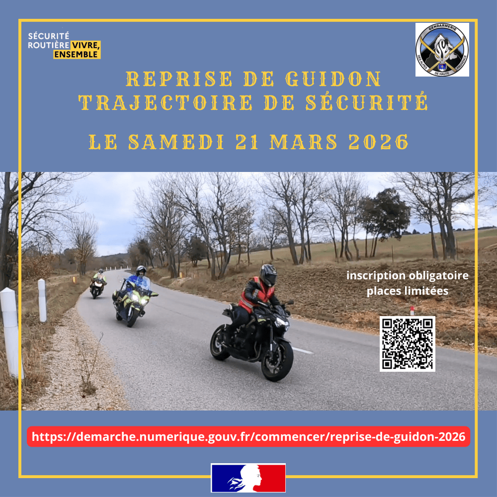 Sessions de trajectoires de sécurité pour les motards. Pouvez-vous afficher et publier si possible sur vos sites d'information afin d'avoir le plus d'inscriptions possible.