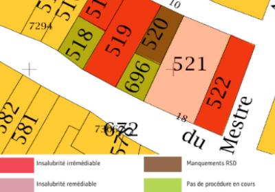 Plan des bâtiment au sein de l'îlot