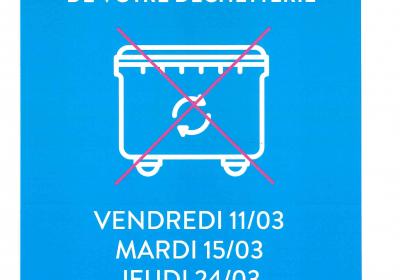 fermeture exceptionnelle déchetterie