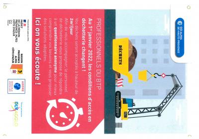 changement des conditions d'accès à la déchetterie