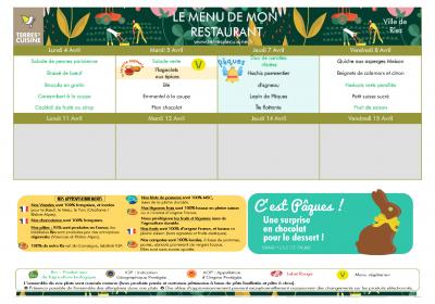MENUS CANTINE AVRIL 2022