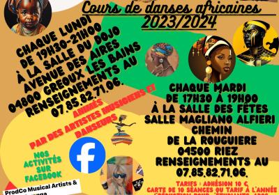 Cours de danse africaine le mardi de 17h30 à 19h