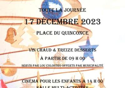 Marché de Noël le 17 décembre Place de la Quinconce