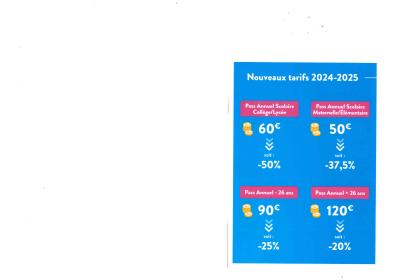 BAISSE DES TARIFS TRANS'AGGLO