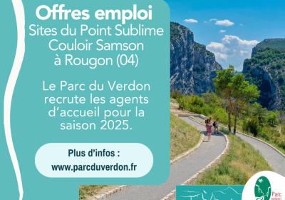 offre d'emploi Parc Naturel du Verdon