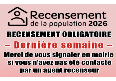 Dernièrement semaine pour le recensement obligatoire