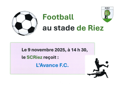 affiche rencontre du 9 novembre 2025 riez - l'avance - Match