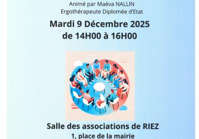 affiche atelier 9 décembre riez - Atelier