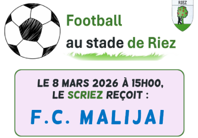 affiche rencontre du 8 mars 2026 - Foot
