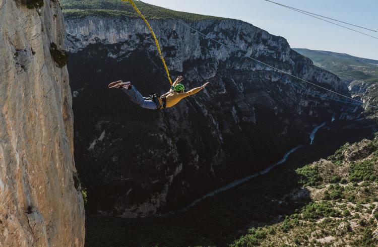 saut pendulaire verdon dans le Grand Canyon du Verdon avec ROCKSIDERS - 