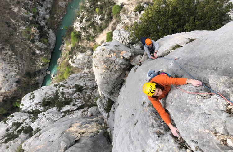 grande voie dans le Grand Canyon du Verdon avec ROCKSIDERS - 