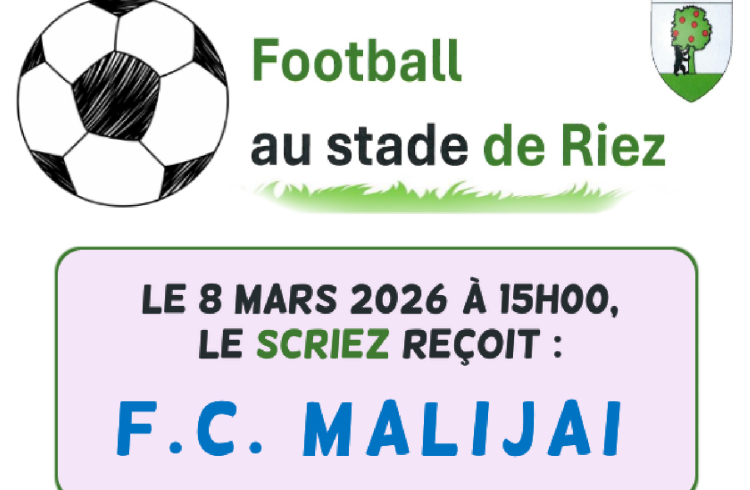 affiche rencontre du 8 mars 2026 - Foot