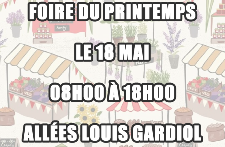 affiche riez pour la foire du printemps du 18 mai