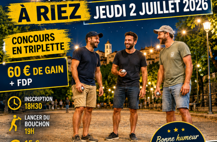 affiche soirée pétanque 2 juillet riez